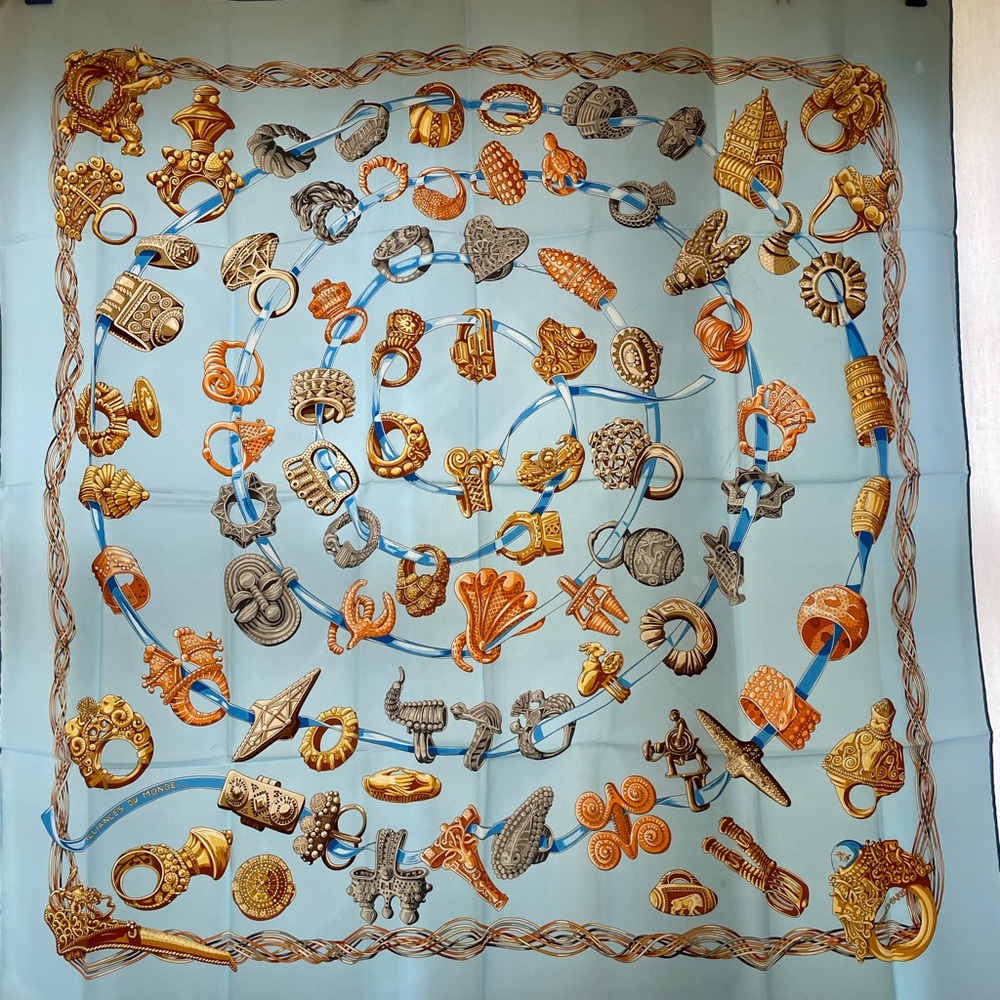 HERMÈS Alliances Du Monde Scarf Annie Faivre 90cm